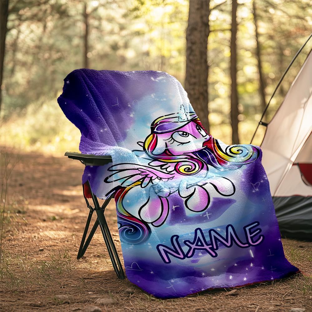 My Little Pony Twilight Sparkle Outdoor Customize Your Name Blanket Soft Comfortable Lightweight Allseason Multiuse Blanket For Travel Camping Picnic