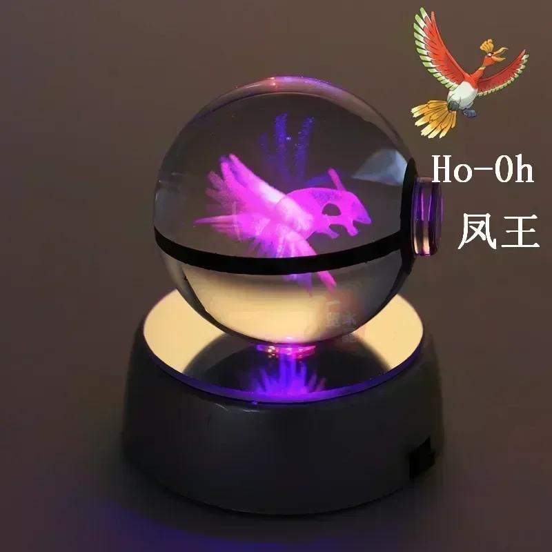 New Pokmon Crystal Ball Night Light Snorlax Vulpix Anime Peripherals Fashion Delicate Personality Room Emit Light Ornament