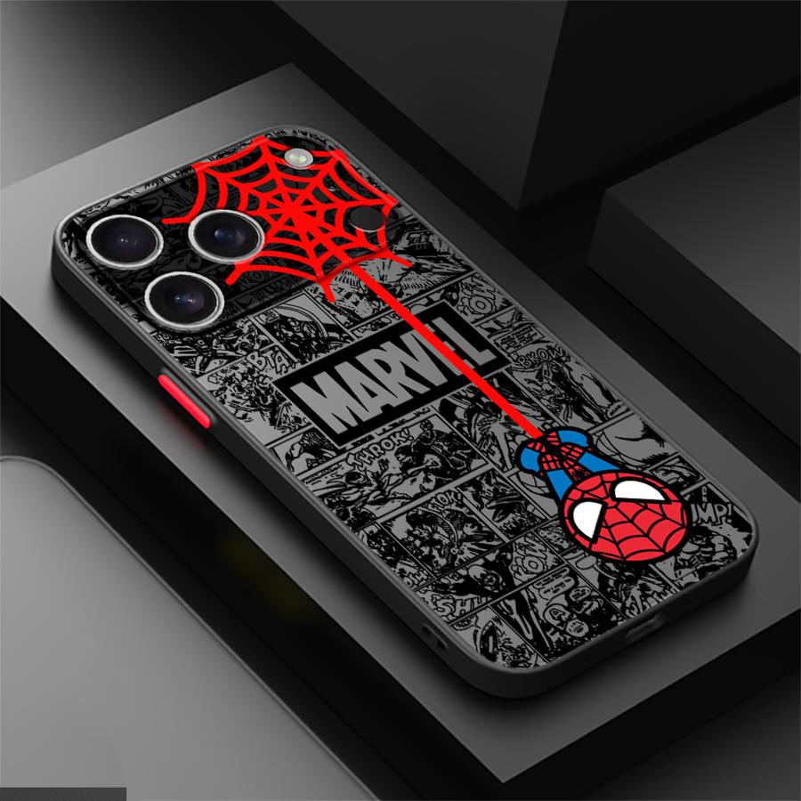 Милый чехол Marvel Человек-паук для iPhone 17 Pro Max Air 15 XS XR 14 12 17e 11 7 8 SE 16 Plus 13 Mini Задняя крышка телефона