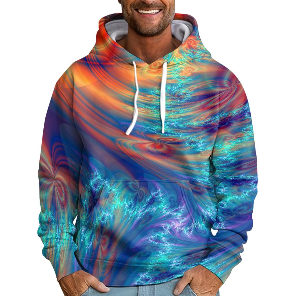 Мужская свободная толстовка с капюшоном с принтом, мужская повседневная модная спортивная толстовка