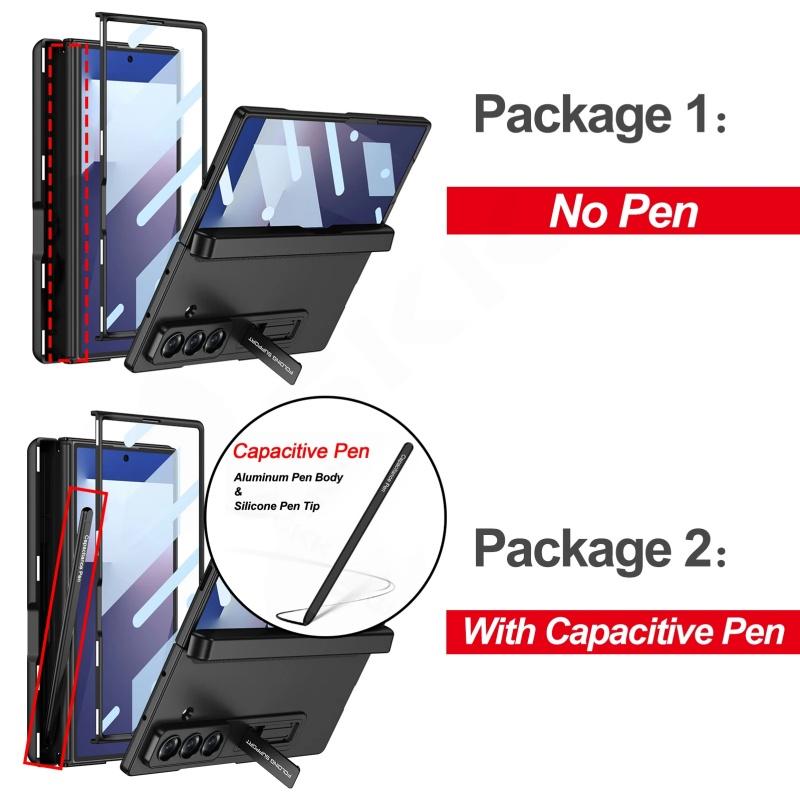 Magnetic Hinge Pen Slot 360 Protective Case for Samsung Galaxy Z Fold 7 6 5 4 5G Pen Holder Screen Glass Stand Cover