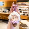 Soft Crochet Sheep Ice Cream Keychain Cute Sheep Pendant Plush Sheep Keychain  Backpack Pendant