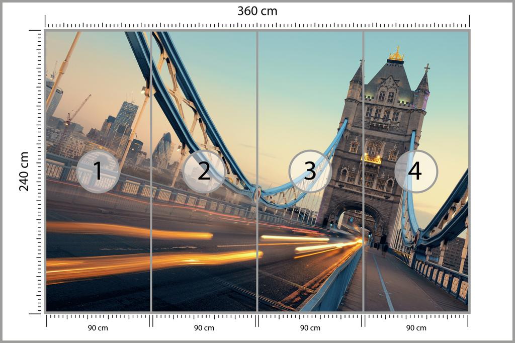 Фотообои Лондон Тауэрский мост Гладкий винил 360x240