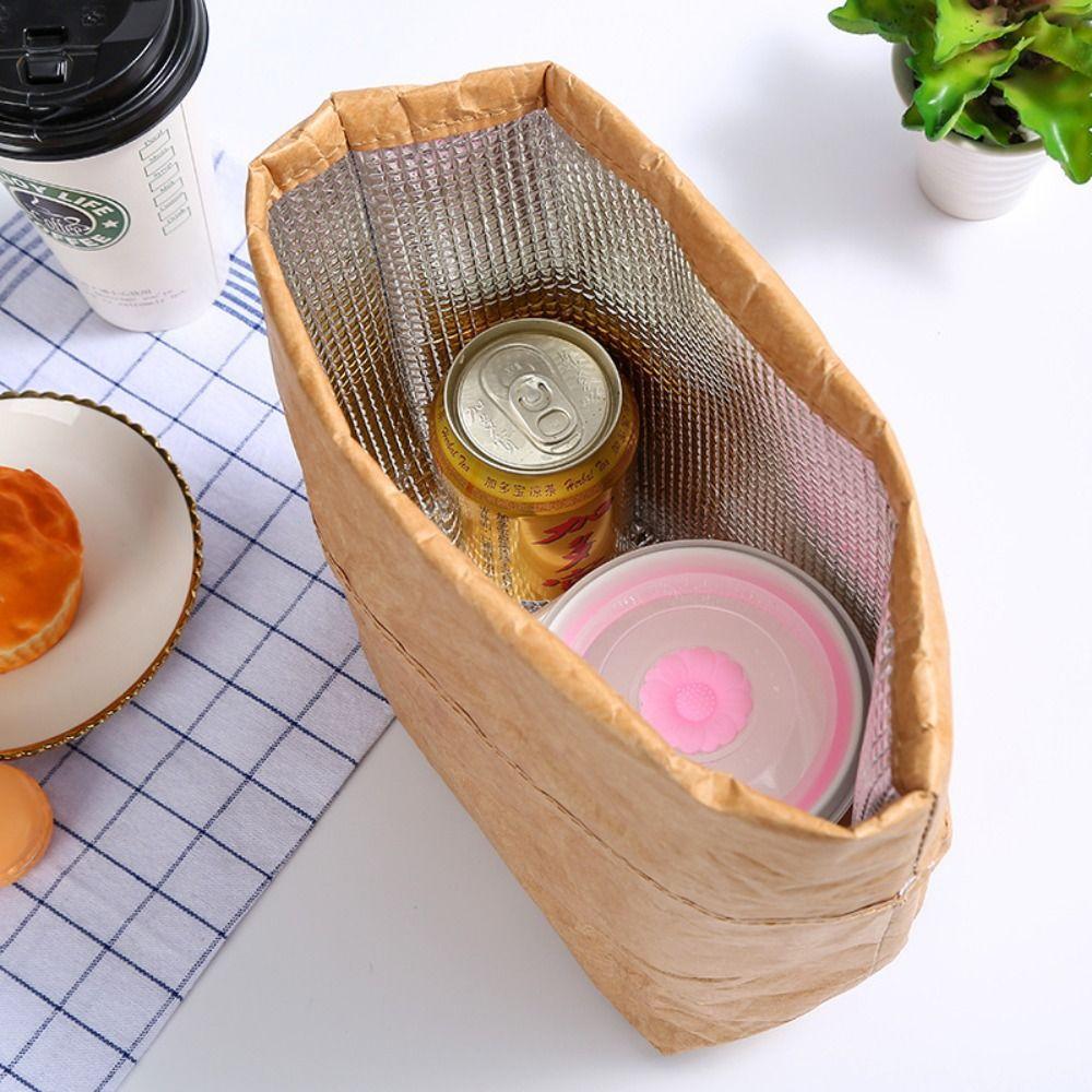 Lunch Box Bag Leakproof Tote Canvas Lunch Bag Waterproof Lunch Bag Kraft Paper Bags Food Hand Bags