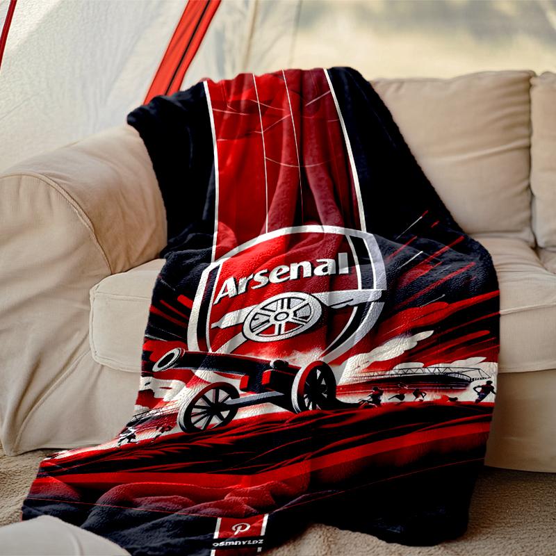 [1pc Football Club Blanket] All-Season Blanket - Cozy Blanket for Sofa Couch Home Decoration, Digital Printed Nap Blanket