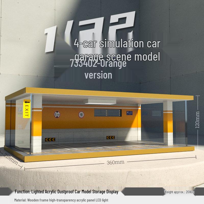Деревянный гараж для моделей автомобилей с подсветкой - Трансграничная симуляция Пылезащитный чехол 1:32 Сценические украшения.