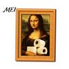 Academic Style Home Decoration Funny Small Wooden Fridge Magnet Picture Frame, Vintage Oil Painting Pattern Retro Frames Magnetic Refrigerator Locker