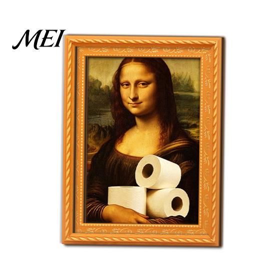 Academic Style Home Decoration Funny Small Wooden Fridge Magnet Picture Frame, Vintage Oil Painting Pattern Retro Frames Magnetic Refrigerator Locker