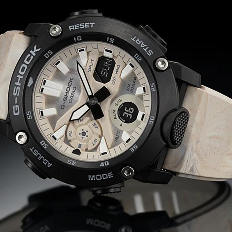 Casio Серия G-SHOCK Углеродное ядро Три стрелки Три индикатора Единорог Контрастный цвет Двойной дисплей Многомасштабный Водонепроницаемый Электронный GA-2000WM-1APRD