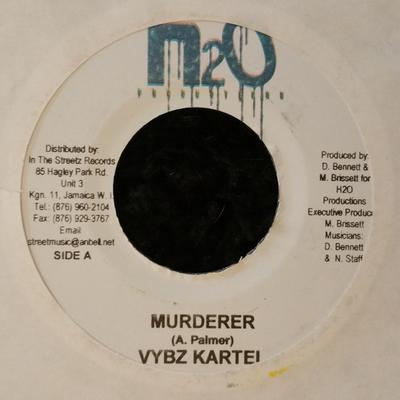 7-дюймовая пластинка VYBZ KARTEL - Murderer NONE H2O Productions 2004 Ямайка Регги, Ска и Даб Б/У
