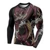 Осень Мужские футболки с круглым вырезом и 3D-принтом дракона, Повседневные с длинным рукавом, Оверсайз, Пуловер, Модные топы