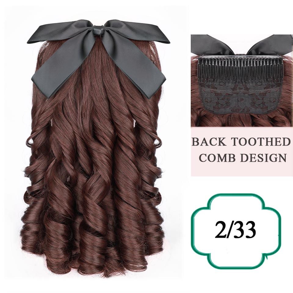 Синтетический ретро-кудрявый хвост принцессы с расческой, европейский пышный хвостик, заколка для волос, натуральный накладной хвост, мода