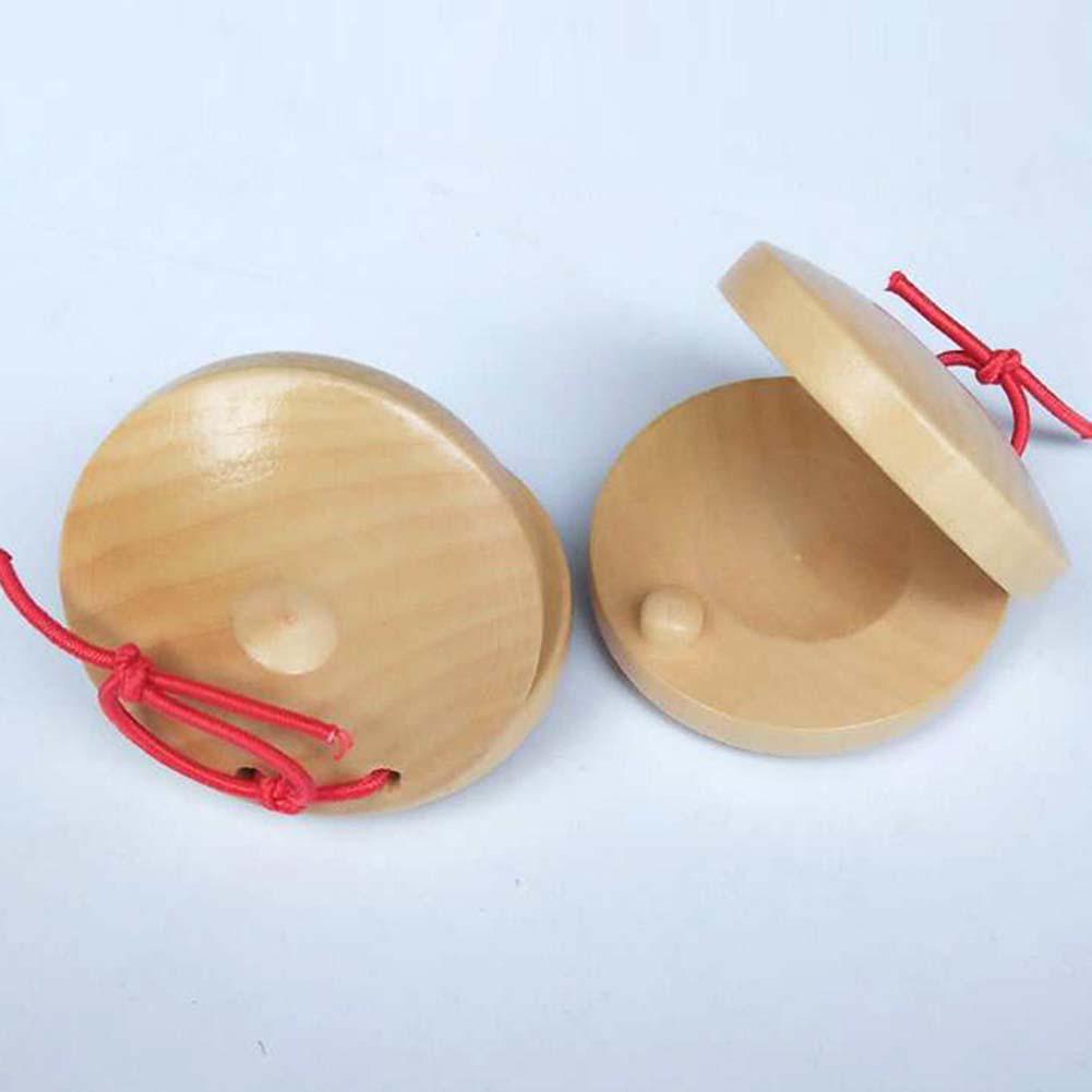 1шт ударные музыкальные образовательные игрушки-кастаньеты деревянный инструмент