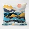Chinese Style Mountain Pattern Decorative Pillowcase Living Room Bedroom Square Cushion Pillowcase