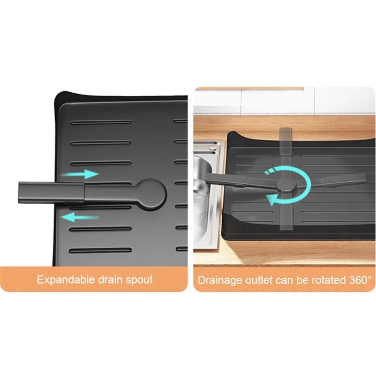 006-WDJ-6937B-WH Полка для сушки посуды с выдвижным сливным носиком, держатель кухонной столешницы для мисок, столовых приборов, вилки