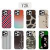Роскошный цветной чехол-сетка в стиле Y2K для iPhone 17 16e 16 15 14 13 12 11 X XS XR XSMAX 7 8 Air Pro Max Plus Роскошный двухслойный