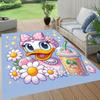 1pc Daisy Pattern Area Rug Soft Flannel Floor Mat for Living Room, Office, Bedroom, Outdoor and Camping, Sofa Coffee Table Floor Mat, Decora