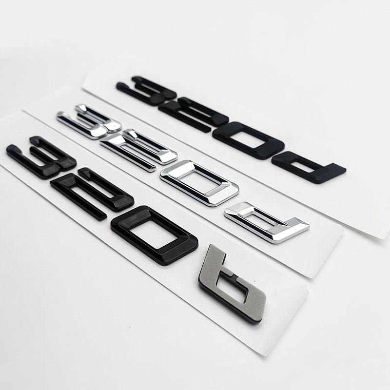 3D ABS Хром Матовый Черный Логотип Эмблема Буквы Наклейка на Багажник Автомобиля 320d Аксессуары