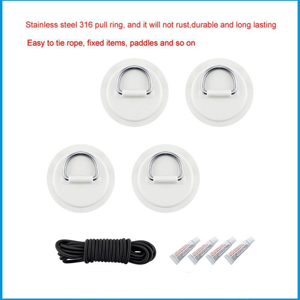 1/4 шт. 5 м Гребные лодки Нержавеющая сталь ПВХ заплата Палубная оснастка Sup Эластичный банджи-шнур D-образное кольцо