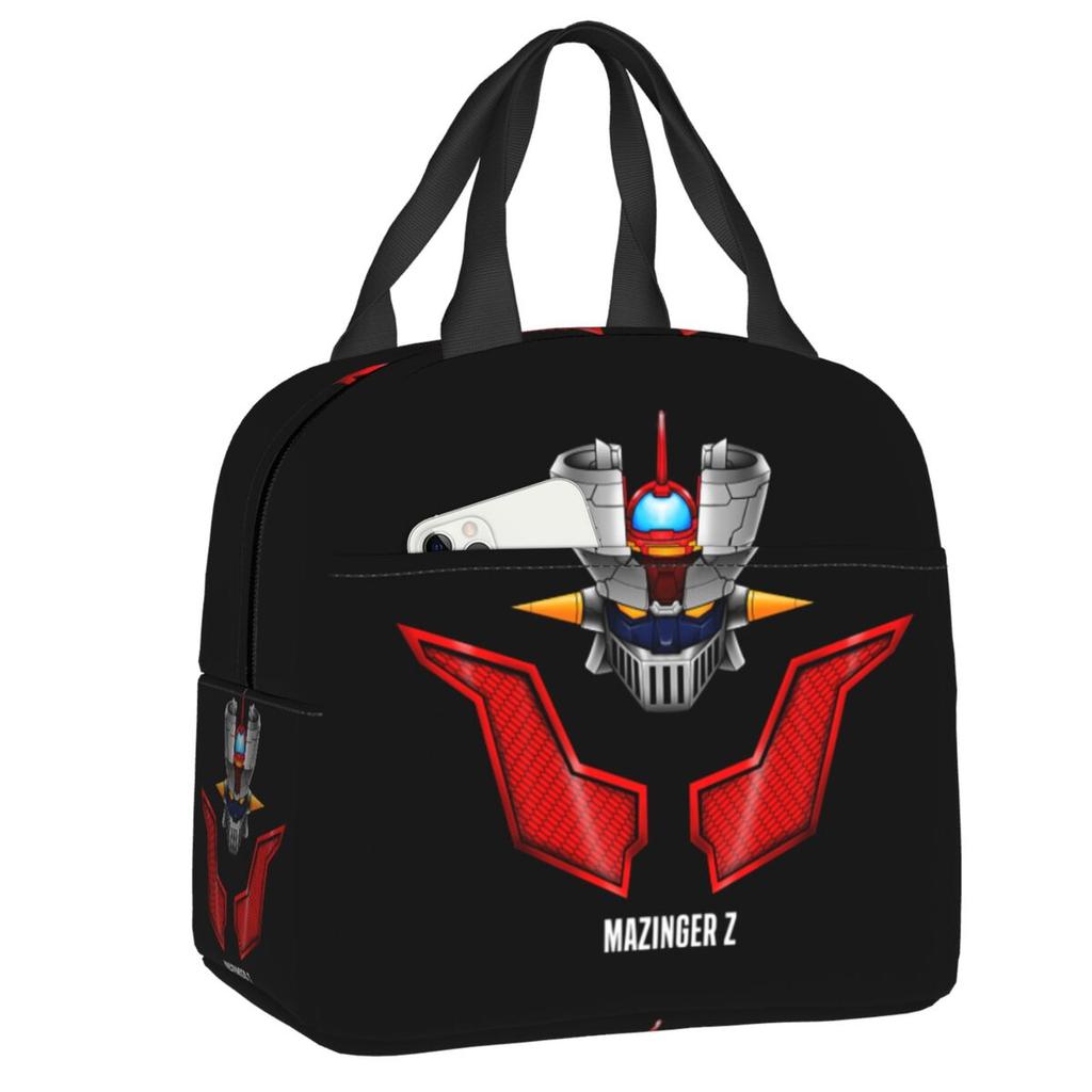 Custom Ufo Robot Grendizer Goldrake Mazinger Z Resuable Lunch Boxes Women Leakproof Thermal Cooler Food Insulated Lunch Bag Work