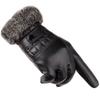 Driving Motorcycle Windproof Thicken Warm Touch Screen Gloves Leather Mittens Faux Fur Gloves