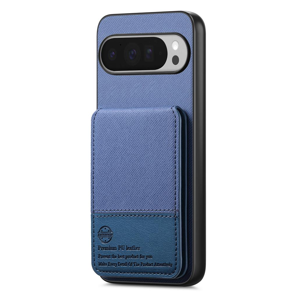 For Google Pixel 9 Pro XL Case Cloth Texture Leather+PC+TPU RFID Blocking Phone Cover with Card Holder