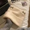 Bow Knitted Pullover Hat Fluffy Winter Wool Hat Windproof Cat Ears Beanie Hat  Outdoor