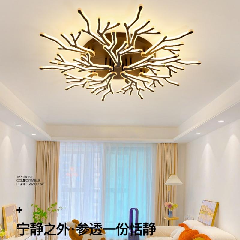 Лампа для гостиной, простой современный железный бытовой светодиодный потолочный светильник, персонализированный светильник для ветки дерева, светильник для спальни