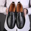 Мужская кожаная обувь Мокасины ручной работы Мужские удобные кожаные туфли на плоской подошве Мягкие кожаные лоферы 38-47