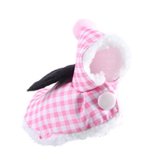 Попугай Теплая накидка Плюшевые птицы Верхняя одежда Пушистая клетчатая Мелкие животные Уютный плащ для зимы Аксессуар для костюма питомца