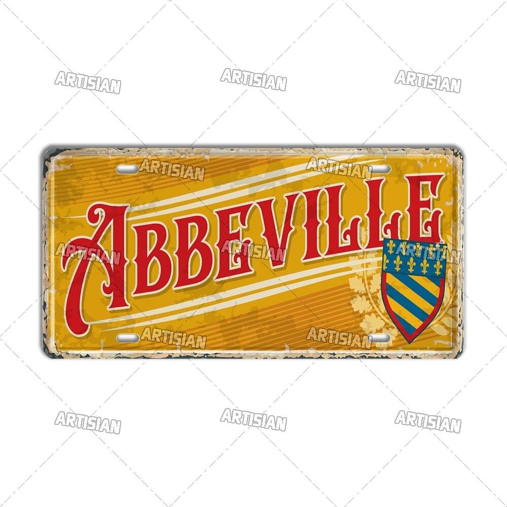 Artisian France Province Ctiy Metal Sign Landmark License Plate Travel Car Plate Decorative Tin Plaque Wall Decor Garage Bar Pub