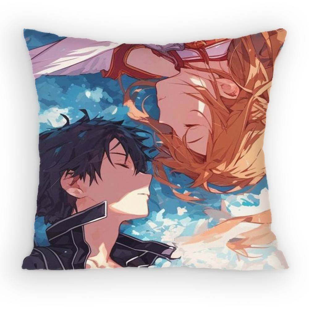 Чехол для подушки Sword Art Online Асуна Кирито Противопылевой чехол для подушки Невидимая молния Шелковистый короткий плюш Чехол для диванной подушки