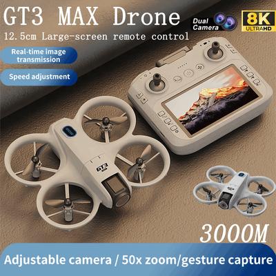 Мини-дрон GT3 MAX 5G 8K GPS Профессиональный HD Аэрофотосъемка Динамическое освещение Самолет с дистанционным управлением Оптический поток Квадрокоптер