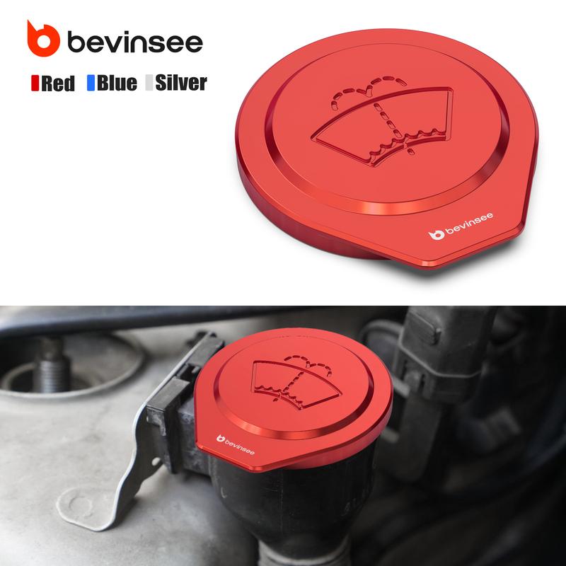 BEVINSEE Aluminum Washer Fluid Reservoir Cap for BMW E90 E91 E92 E93 E87 E82 E81 E88 X1 E84, Replace for 61667264145