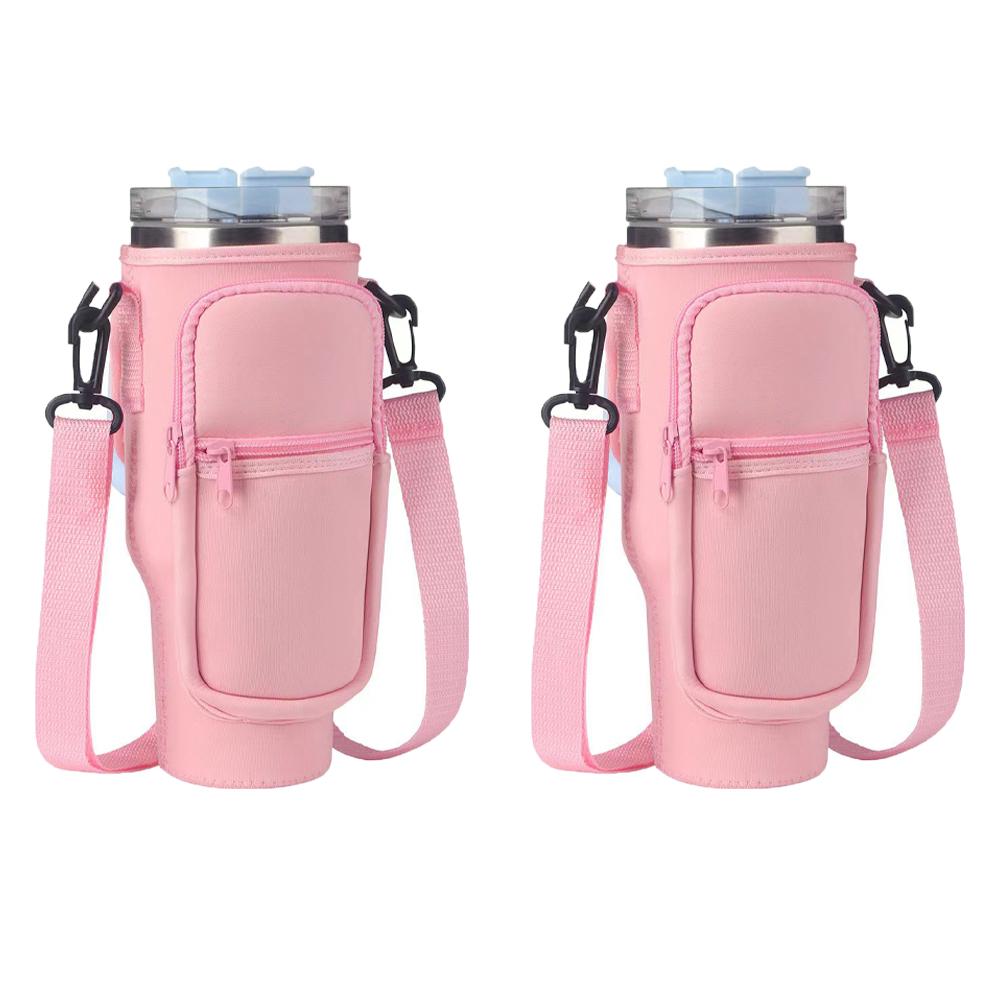 1/2/4 Piece 40oz Water Bottle Carrier Bag Pouch Cover for Thermos Water Bottle Holder Adjustable Shoulder Strap Mug Cover