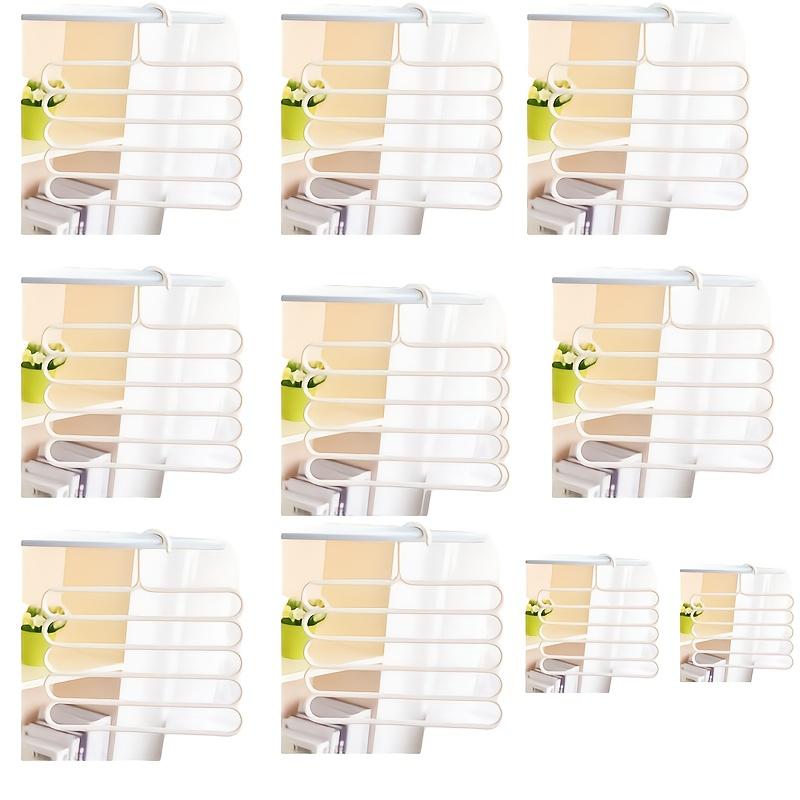 5-слойная вешалка для брюк Пластиковая многослойная стойка для брюк - Компактная, Противоскользящая и Регулируемая конструкция для организации одежды, шарфов и аксессуаров
