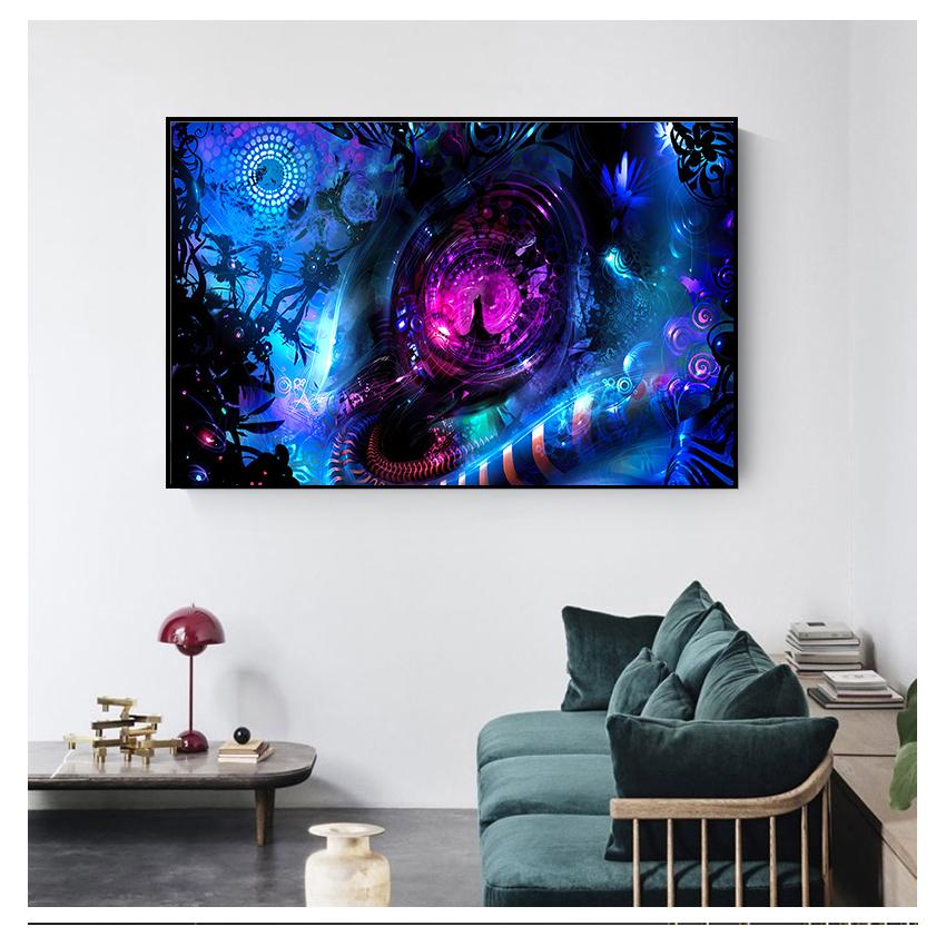 Модульные картины Life, современное украшение дома, настенное искусство, печать на холсте, живопись, постер для спальни, Алекс Грей, психоделическое триповое дерево, без рамки