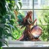 Настольные украшения Современная фигурка лесной феи в молитве - 2D плоский акриловый настольный орнамент, Настенное искусство, Украшение для четырех сезонов, Новинка для домашнего декора