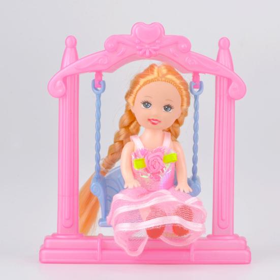 Kids Girls Toy Play House Miniature Swing Dol-lhouse Furniture Doll Decor Gift