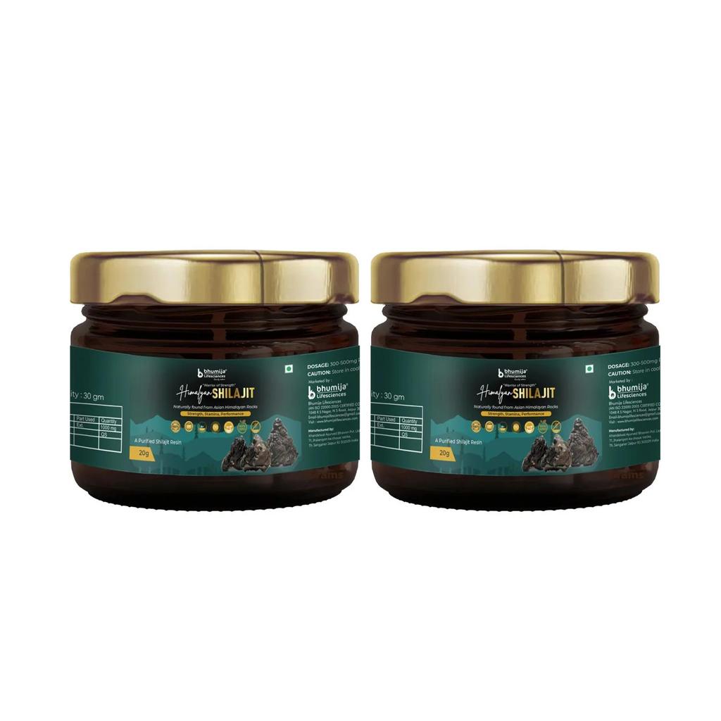 Упаковка из 2 штук - Смола Гималайского Шиладжита Bhumija | Очищенная Минеральная Смола | 20 г