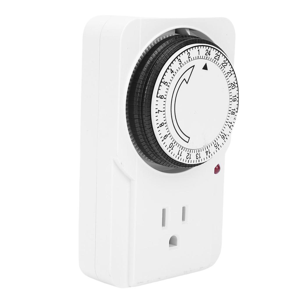 24 Hour Mechanical Timer 15 Minute Intervals Programmable Mechanical Outlet Timer for Water Dispenser Water Heater Conditioner Rice Cooker Light