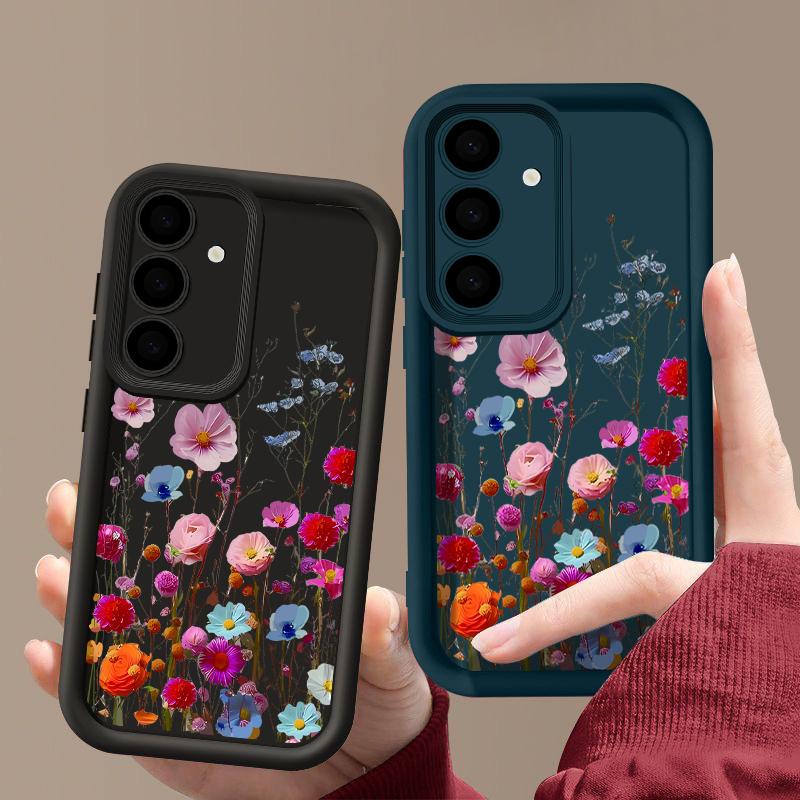 Чехол для телефона с принтом свежих цветов для Samsung S24 FE S23 Ultra S22 Plus S21 S20 FE A55 A35 A54 A53 A52 A34 A15 A14, противоударный, мягкий, защитный чехол из ТПУ