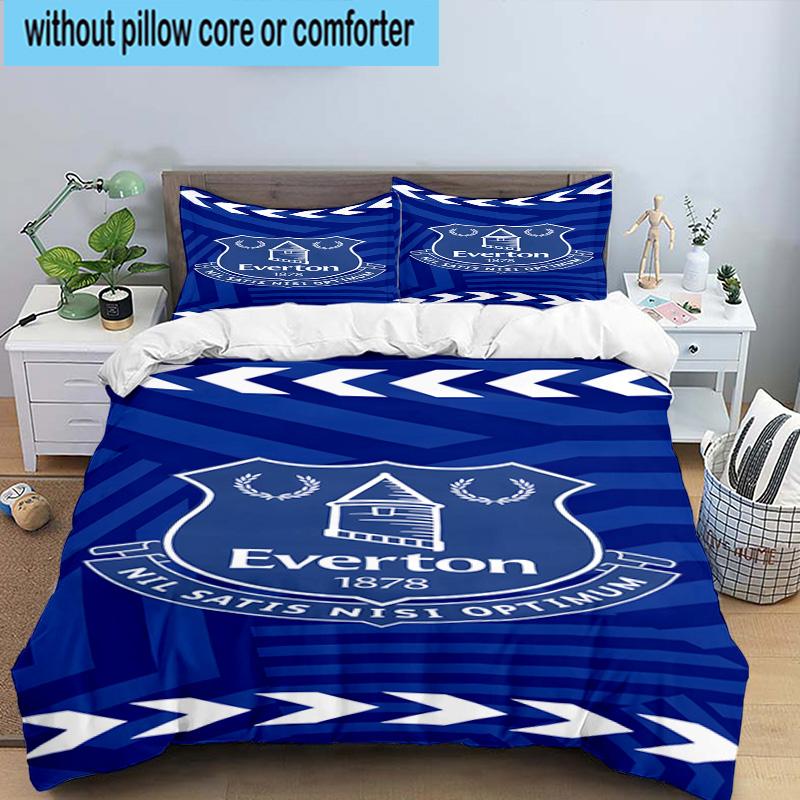 3pcs Fc Crest Design Printed Bedding Set Duvet Cover Closure Includes 1 Duvet Cover & 2 Pillowcases Bedding Sets Home Decor Gifts