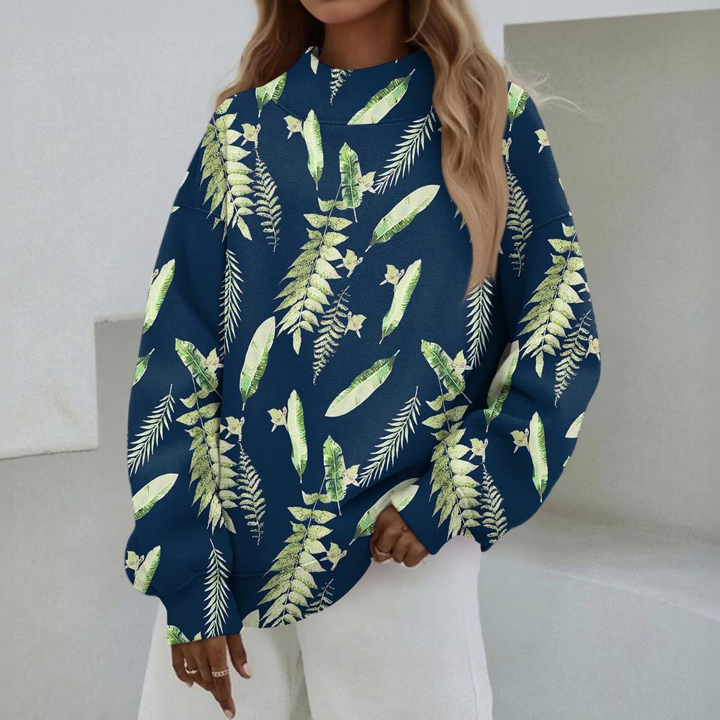 Женский свитшот с воротником-стойкой, осенний, удобный, оверсайз, нарядный пуловер, свитшоты без капюшона, уютные топы с высоким воротником