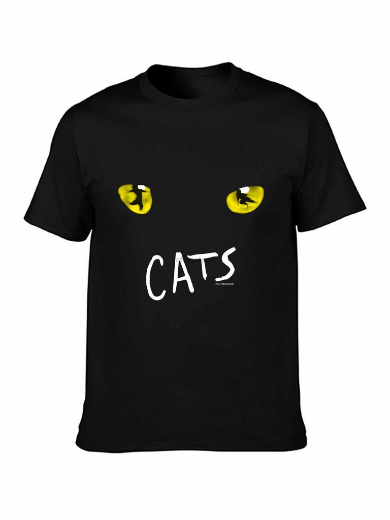 Cats Musical Logo Yellow Eyes Black T-shirt