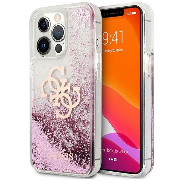 Etui do iPhone 13 Pro Max Guess Big Liquid Glitter Różowe