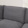 Modular Corduroy Sofa for 2 People with Wide Seat, Ergonomic Design, High-Density Foam Padding, USB-C Port. Ideal for Living Room. Dark Gray