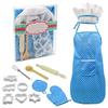 13 Pcs Kids Chef Set Pretend Role Play Cooking Toy Kids Baking Set Includes Baking Aprons Chef Hat