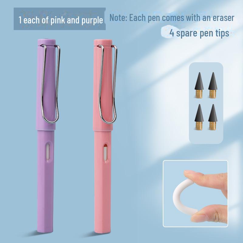 Нетоксичный, не требующий заточки, бесконечный по стиранию, стираемый и долговечный ученический карандаш.