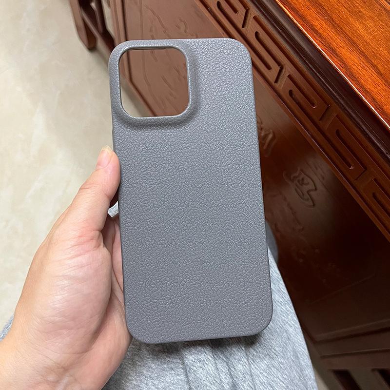 Applicable To IPhone16ProMax Mobile Phone Case 14 Apple 15 Simple TPU Leather Pattern 12Pro Material Case 13